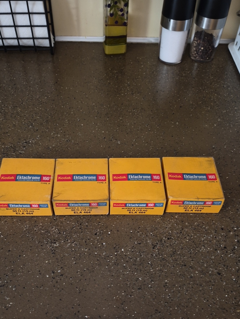 Kodak Yellow Ektachrome 160 Slide Film Boxes - Set of 4